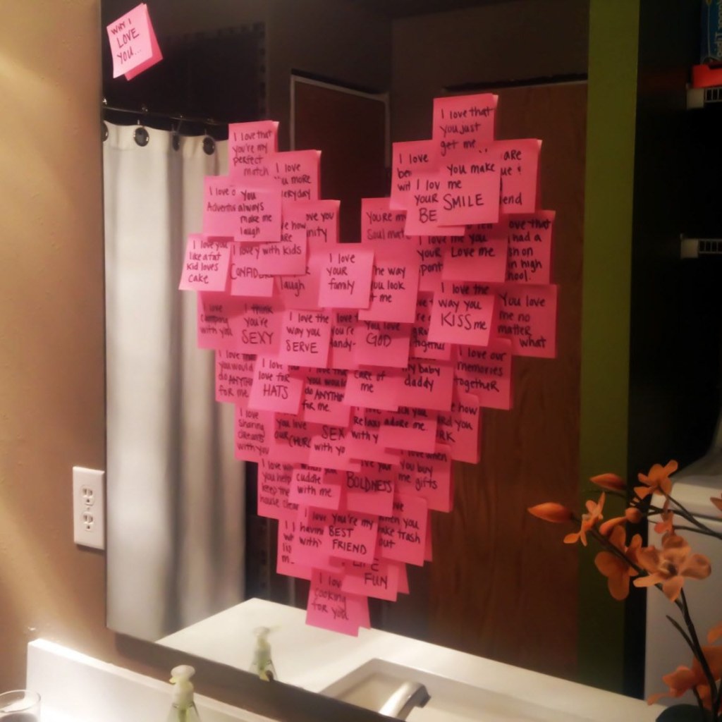 Picture of: Awesome Valentine’s Day Idea!!! —————— Leave a post-it