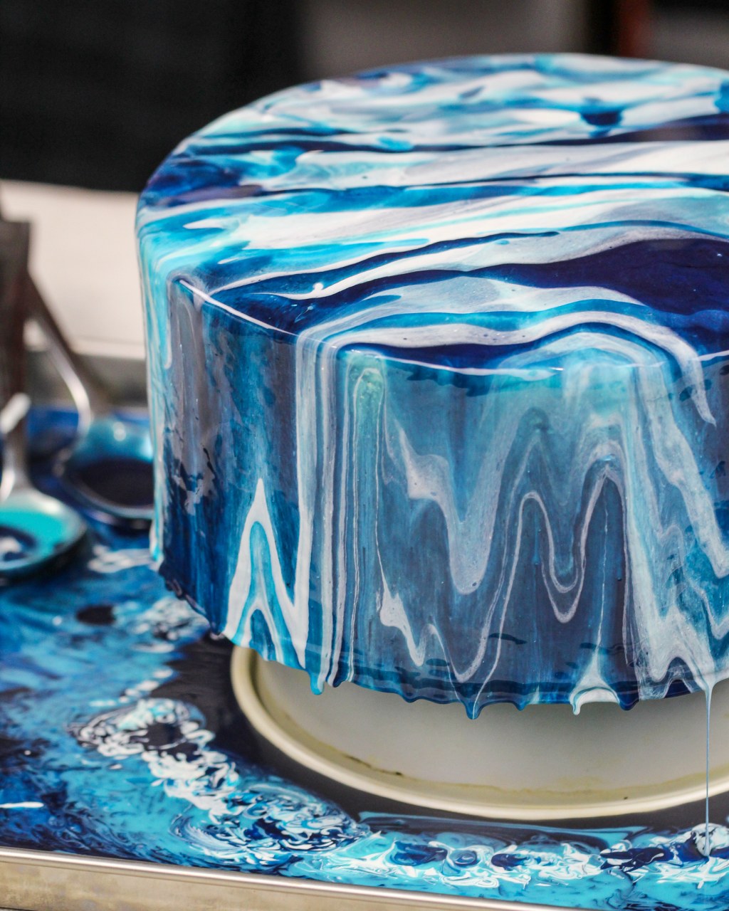 Picture of: Blue Mirror Glaze Cake: Recipe & Step by Step Video Tutorial