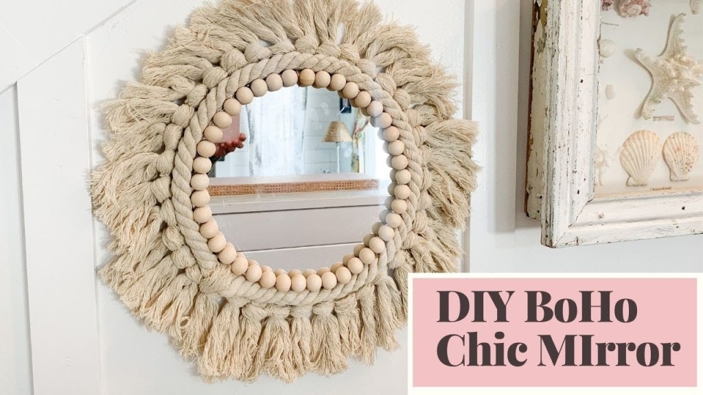 Picture of: DIY Room Decor BoHo Chic Style Mirror  EASY PROJECT