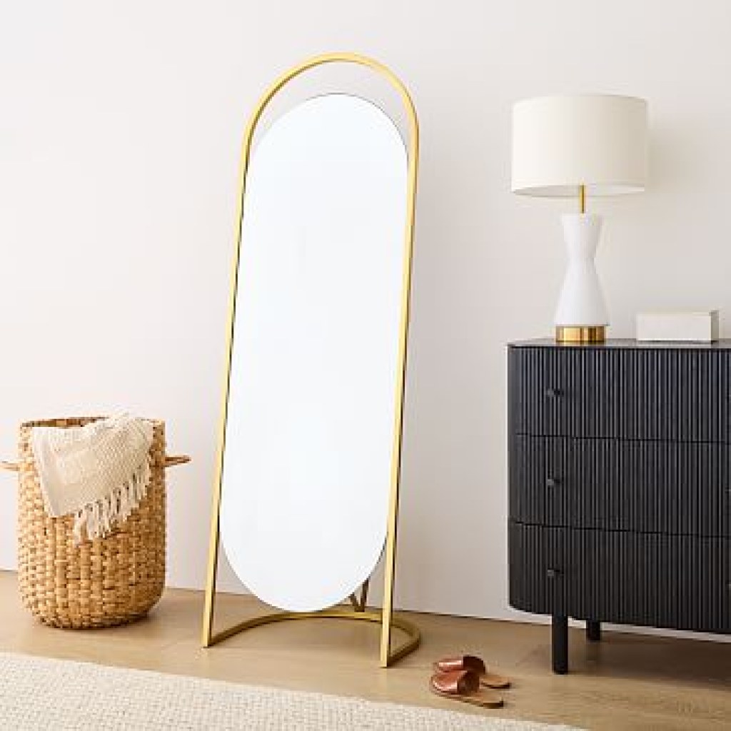 Picture of: Folded Ellipse Metal Standing Mirror – &#;W x