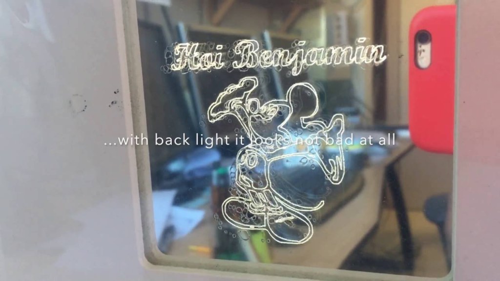 Picture of: Glass and mirror engraving with a DIY  Watt laser engraver