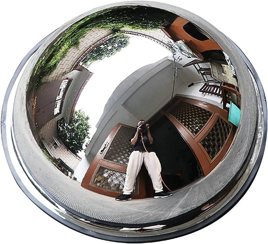 Picture of: HIMU Wide Angle Safety Convex Mirror, ° Blind Spot Supermarket Spherical  Mirror, Curved Lens for Driveway, Crossroad, Store, Garage, Parking,