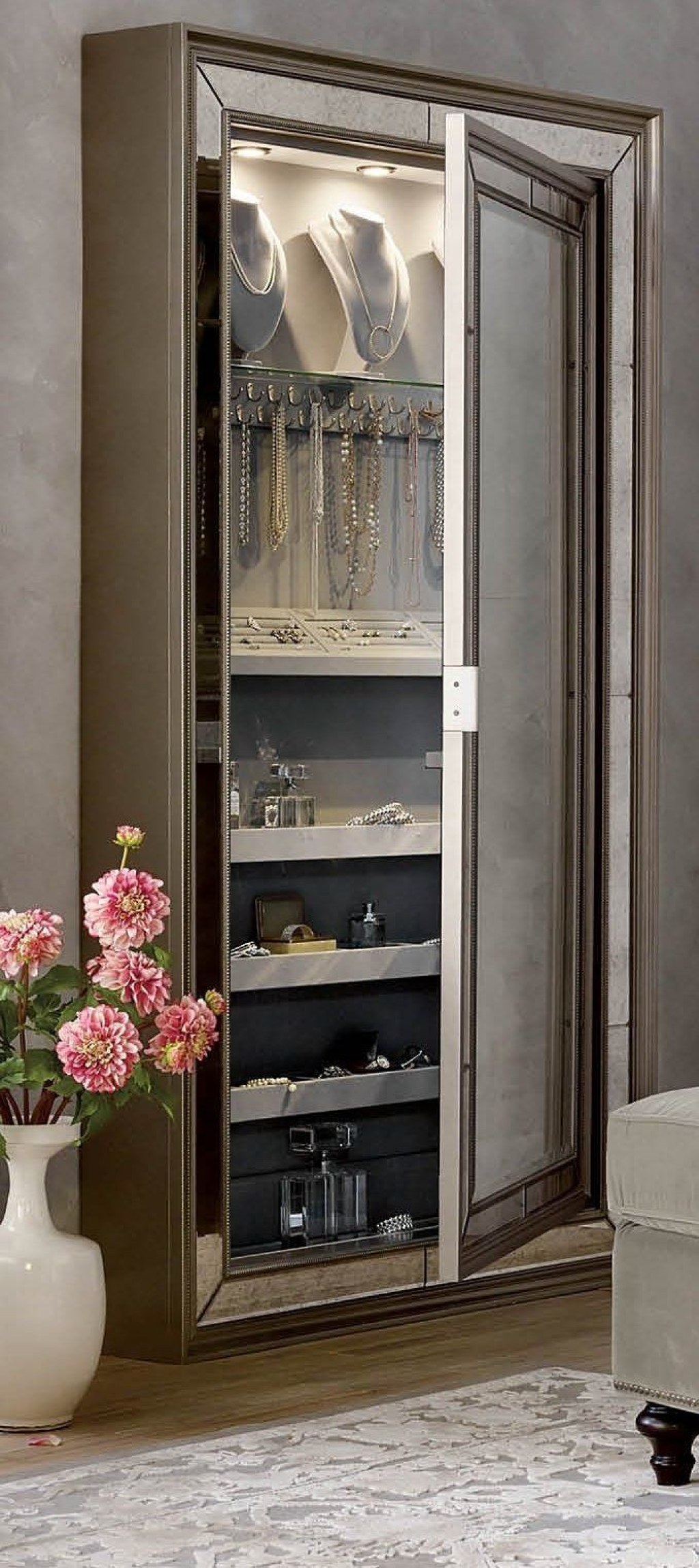 Picture of: Loren Jewelry Storage Mirror  Frontgate  Storage mirror, Storage