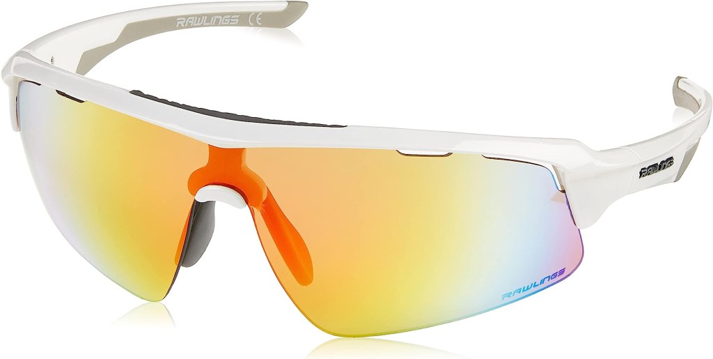 Picture of: Rawlings  White and Orange Mirror Sunglasses Standard, Adult