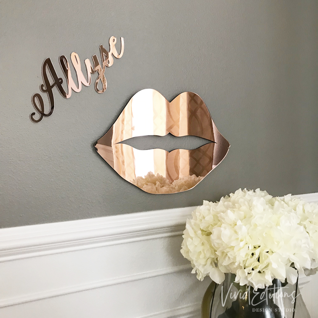 Picture of: Rose Gold Lips Vanity Mirror – VividEditions