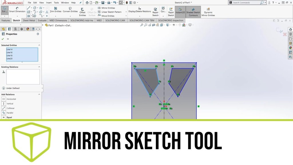 Picture of: SOLIDWORKS — Mirror Part Sketching