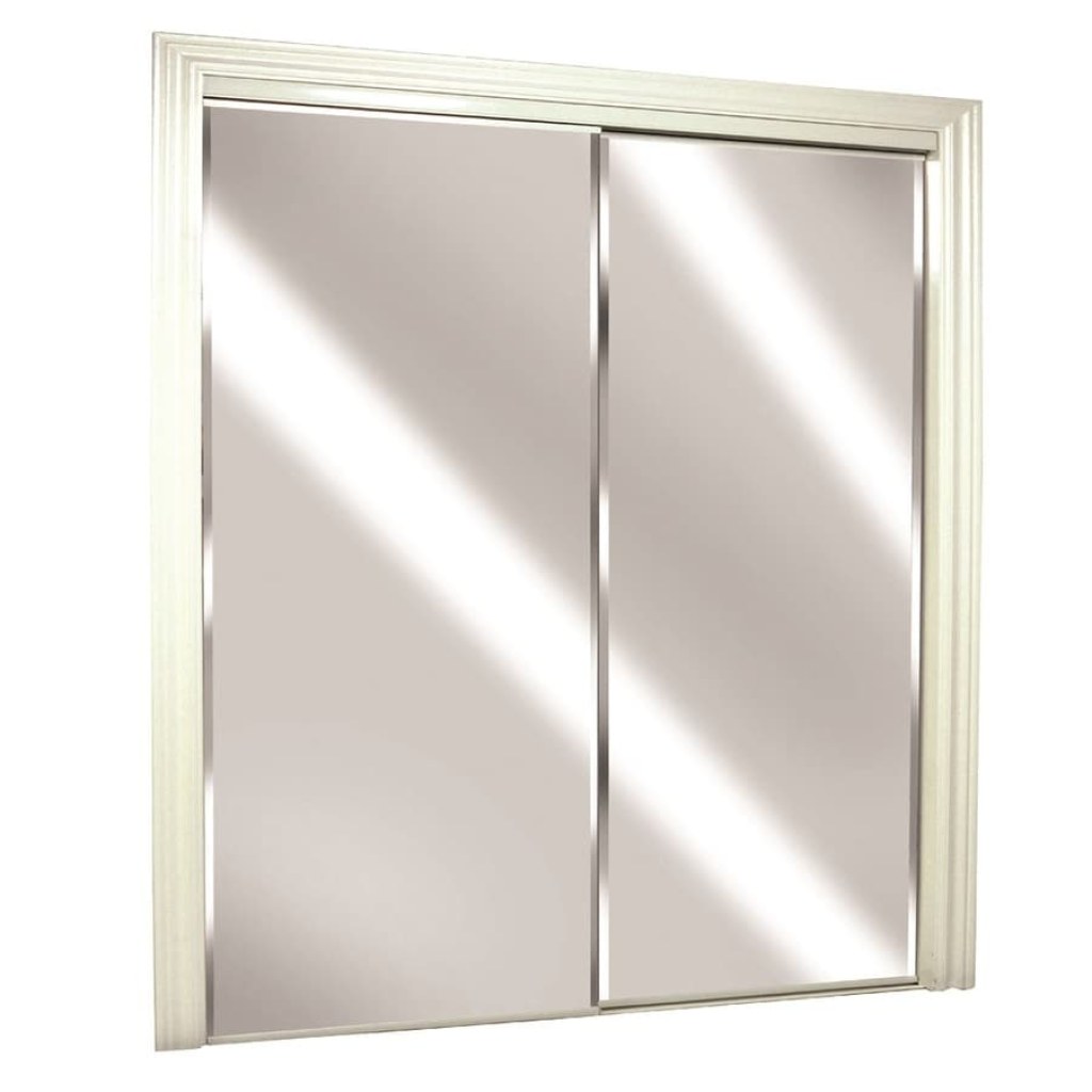 Picture of: Stanley ” White Bottom-Roll Interior Mirror Sliding Door at