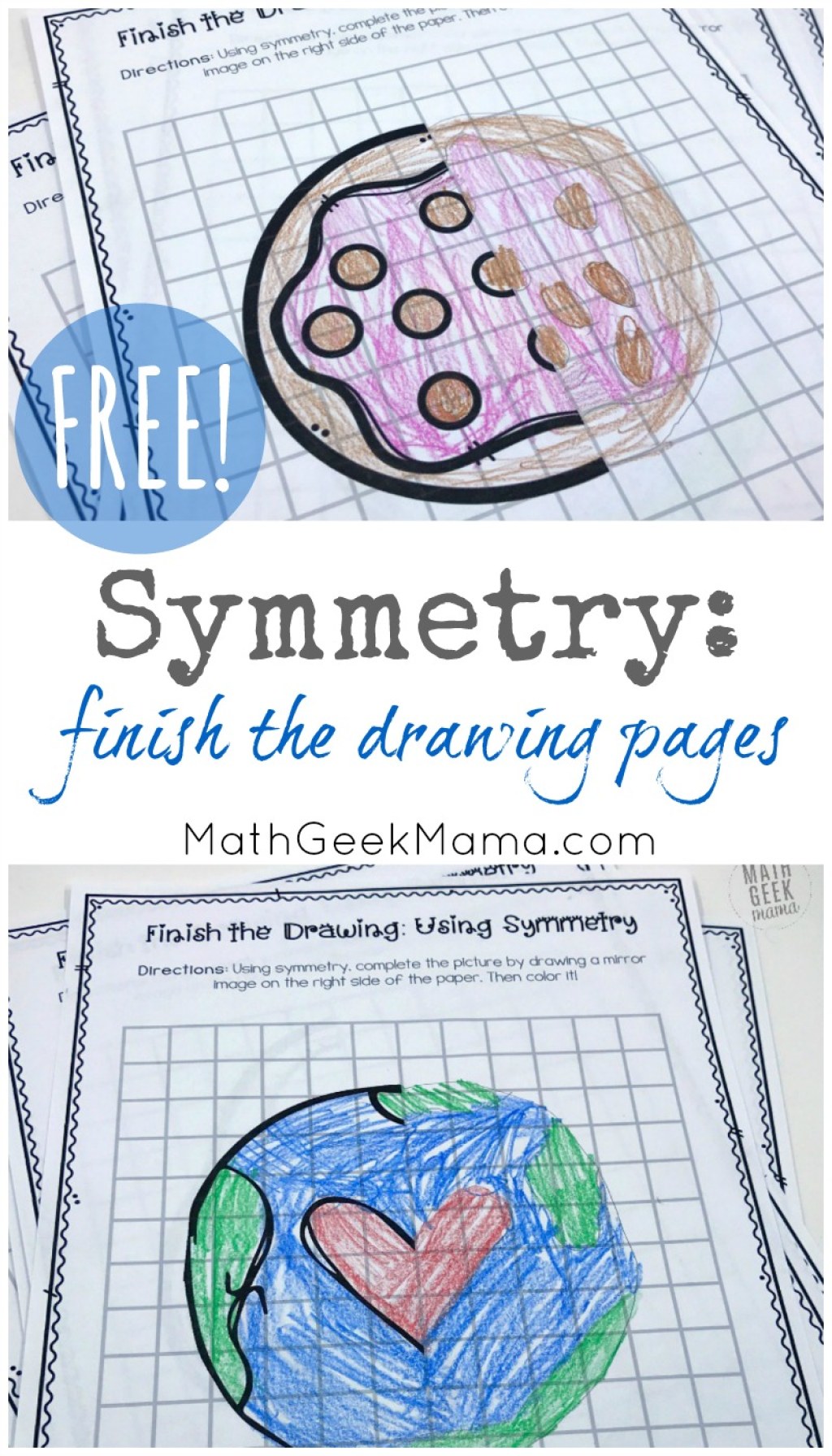 Picture of: Symmetry: Finish the Picture Pages Drawing Mirror Images