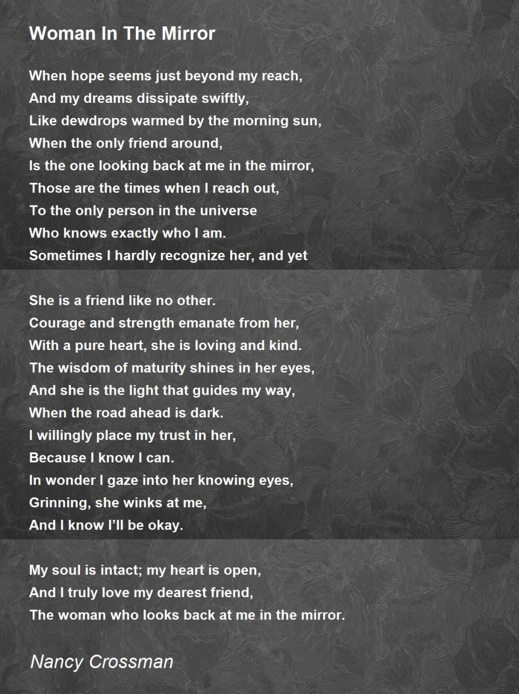 Picture of: Woman In The Mirror – Woman In The Mirror Poem by Nancy Crossman